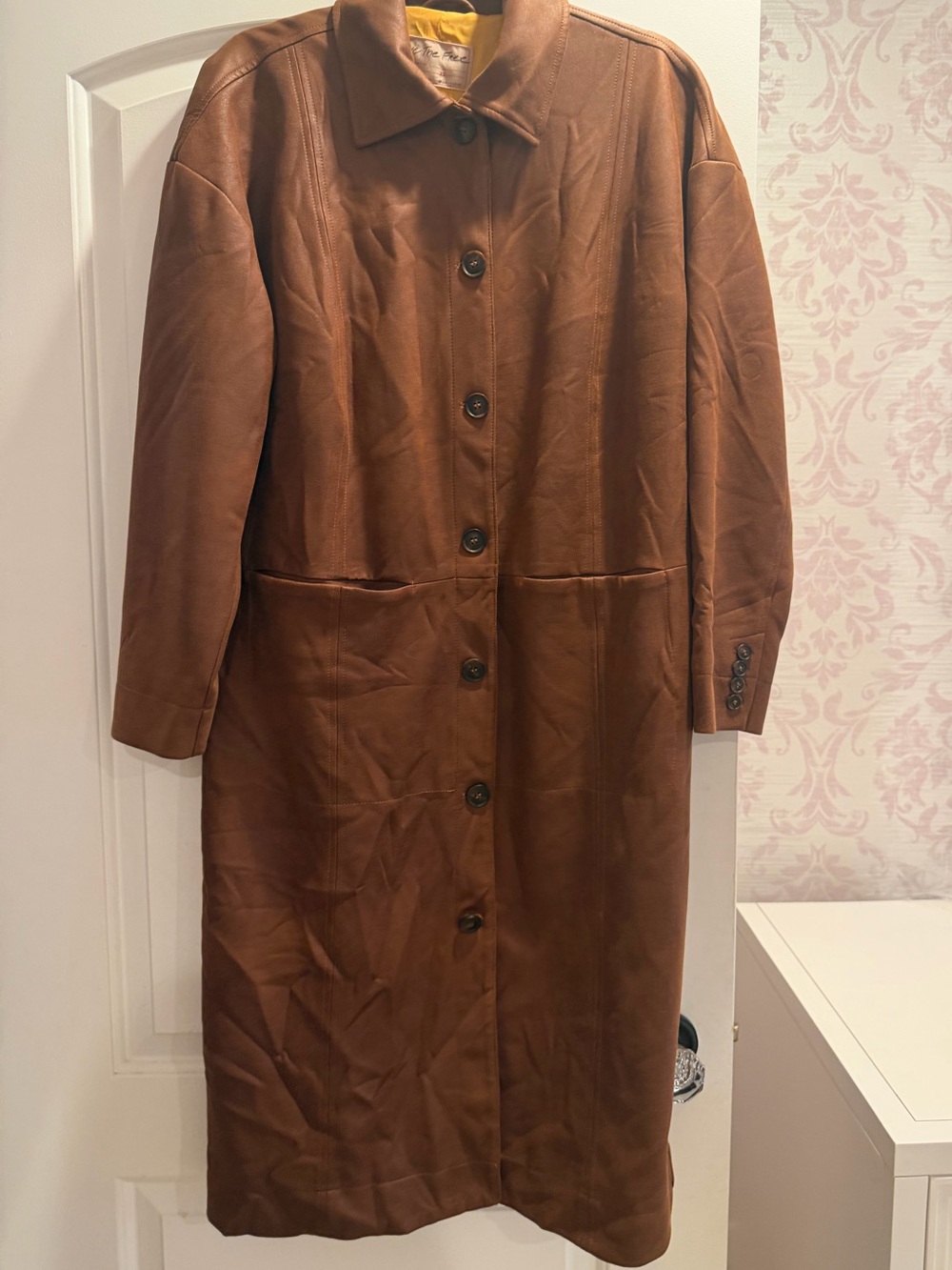 We The Free Brown Button-Front Long Coat